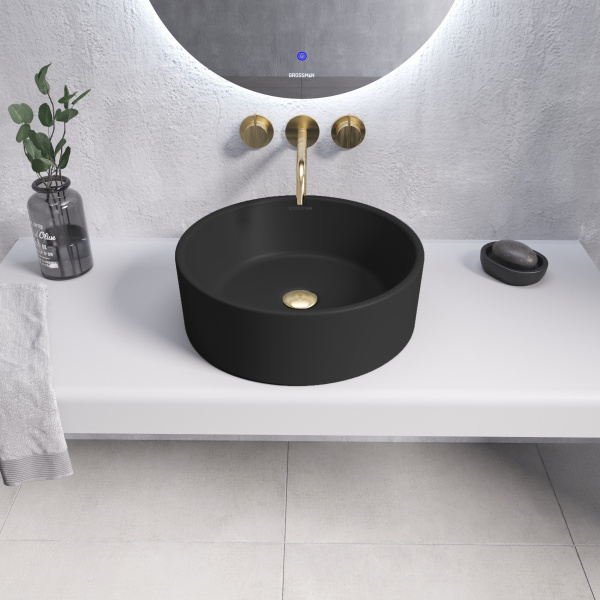 Раковина накладная (41х41) Grossman Color GR-3013BM, черный